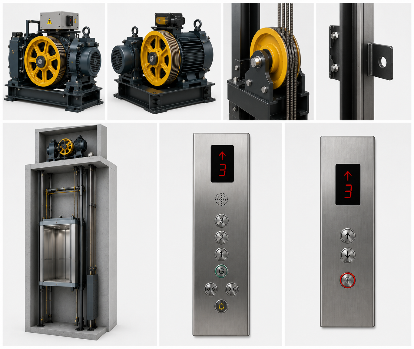 Normal rope transmission elevator system